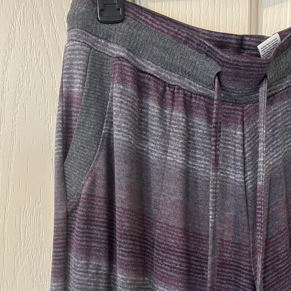Striped Gray and Purple Jogger Pants - Picture 3 of 7